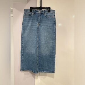 Part Two denim midi skirt with slit